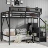 Full Size Loft Bed with Stairs and Storage Shelves - 2 of 4