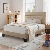 Twin Size, Platform Bed Frame with Fabric Upholstered and Wooden Slats Support, /No Box Spring Needed - 4 of 4