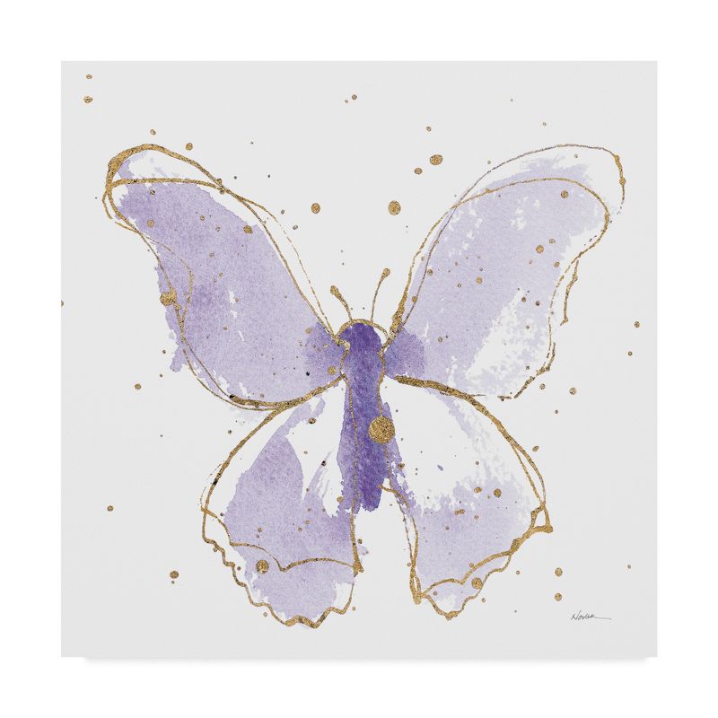 Trademark Fine Art -Shirley Novak 'Gilded Butterflies Ii Lavender' Canvas Art, 2 of 4