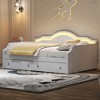 Full Size Upholstered Daybed with LED and 3 Drawers for Bedroom or Guest Room - 2 of 4