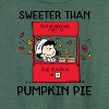 Women's - Peanuts - Lucy Thanksgiving Sweeter Than Pumpkin Pie Lightweight French Terry Wide Neck Long Sleeve Shirt - 2 of 4
