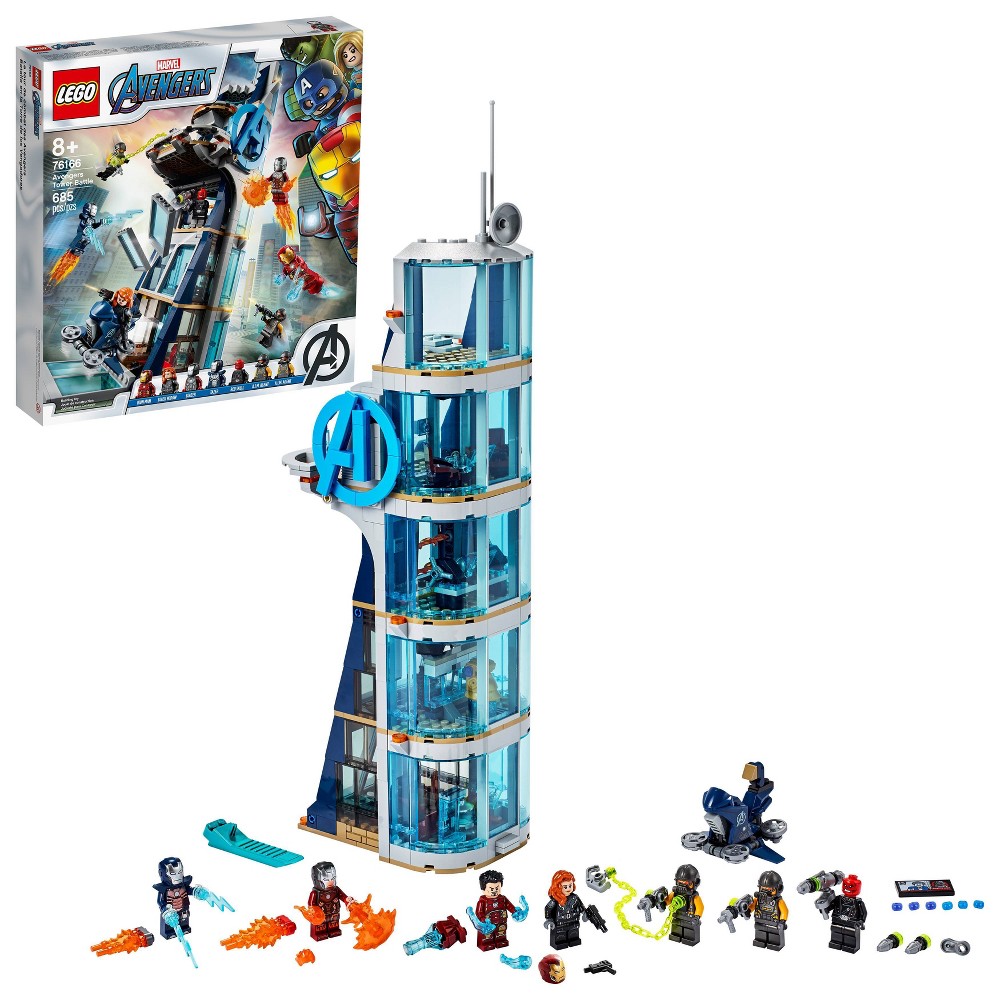 LEGO Marvel Avengers: Avengers Tower Battle Building Toy with Minifigures 76166