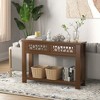 Tangkula 2-tier Console Entryway Table w/ Drawers for Living Room Entrance Rustic - 4 of 4