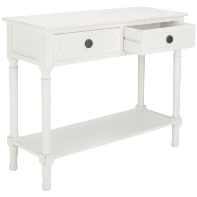 Allura Distressed White Wood 2-Drawer Console Table