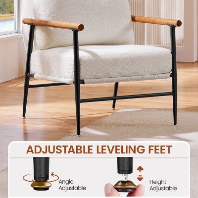 Yaheetech Mid-century Accent Chair Reading Chair with Metal Frame for Living Room, Bedroom - Thumbnail 4