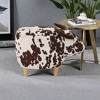 PAGED Animal Ottoman Cow-Shaped Upholstered Foot Stool Modern Accent Stool with Dual-Tone Color Schem for Entryway, Bedroom - 2 of 4