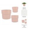 Stoneware Ceramic Planters - Modern Durable Design - Set of 3 - 4 of 4