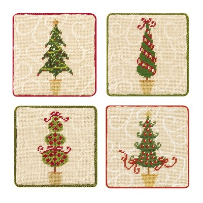 C&F Home Dancing Tree Petit Point Coaster