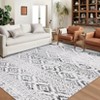 Machine Washable Area Rugs Ultra Thin Boho Vintage Geometric Throw Rugs Non Slip Foldable Floor Cover Stain Resistant Indoor Carpet - 3 of 4