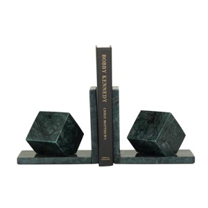 CosmoLiving by Cosmopolitan Set of 2 Marble Orb Bookends Green: Indoor Use, Sculptural Decor, 10.26 lbs - 1 of 4