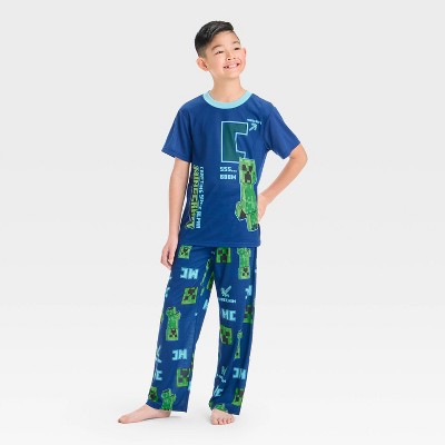 Boys' Minecraft 3pc Pajama Set - Blue