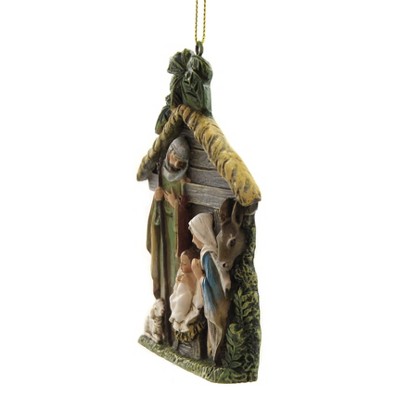 Condition photo showing New/Like New for holiday ornaments 4.0 inch holy family stable ornament tree ornament , joseph's studio (1pc)