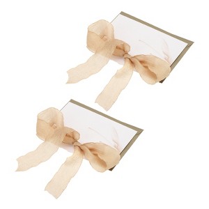 Unique Bargains His and Her Wedding Vows Books Ribbon Card 6.7x4.7 Inch 2 Pcs - 1 of 4