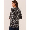 Seta T Women's Crew Neck Long Sleeve Asymmetrical Hem Floral Casual Tops - 4 of 4