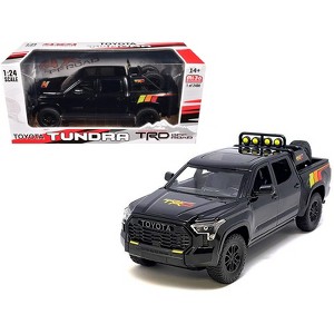 2023 Toyota Tundra TRD 4x4 Pickup Truck Black with TRD Stripes with Sunroof and Wheel Rack Limited Ed 1/24 Diecast Model Car - 1 of 4