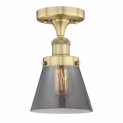 Cone - 1 Light Semi-Flush Mount In Industrial Style-8.25 Inches Tall and 6.5 Inches Wide
