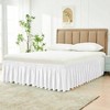 Wrap Around Bed Skirts, 22 Long Drop, White, Adjustable Elastic, Dust Ruffles, Easy Fit, Wrinkle Resistant, Silky Fabric, Machine Washable - 2 of 4