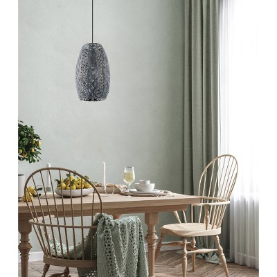 Riyadh Mini Antique Black 1-Light Art-Deco Inspired Pendant