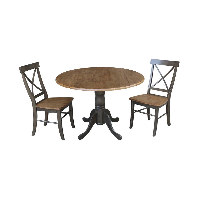 42" Mase Dual Drop Leaf Table with 2 X Back Chairs - International Concepts, 1 of 12