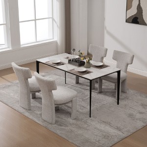 Kumasinova 22" Modern Chenille Dining Chairs Set of 2/4,Kitchen Chairs with Rubberwood Legs,Dining Room Chairs with Curved Back for Living Room&Cafe - 1 of 4