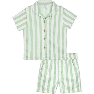 QUICKSAND Little/Big Boys' 2-Piece Short Sleeve Button Down Shirt with Shorts Sets - 1 of 4