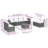 vidaXL 9 Piece Patio Sofa Set with Cushions Black and Cream Poly Rattan - 3 of 4
