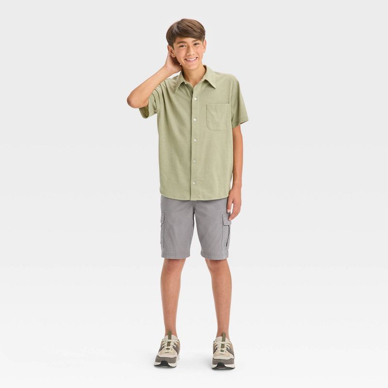 Boys' Short Sleeve Washed Button-Down Shirt - art class™, 4 of 5