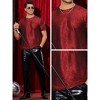 Lars Amadeus Men's Round Neck Short Sleeve Metallic Party Sparkly T-Shirts - 4 of 4