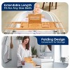 SereneLife Bamboo Bathtub Caddy - Adjustable Tray for Bathtubs with Wine Glass & Candle Holder, Foldable, Waterproof, 27.56"-41.33" - 3 of 4