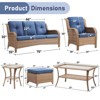 Gymojoy 7 Piece Outdoor Wicker Sofa with Patio Chairs with Coffee Table and Ottoman Sets - 3 of 4