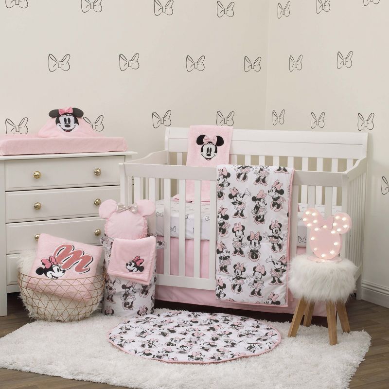 Disney Minnie Mouse 6 Piece Nursery Crib Bedding Set, 1 of 8
