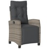 vidaXL 3 Piece Bistro Set with Cushions Gray Poly Rattan - 4 of 4