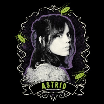 Women's Black Cotton Beetlejuice Astrid Graphic T-Shirt