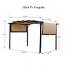 12×9 FT Outdoor Pergola Gazebo with Retractable Canopy,Steel Frame Sun Shelter-Maison Boucle - 4 of 4
