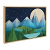Kate & Laurel All Things Decor 23"x33" Sylvie Moonlight Mountains Bear Lake Framed Canvas Wall Art by Carey Copeland Natural Bear Mountain - 4 of 4