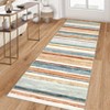 Machine Washable Indoor Modern Geometric Area Rugs with Stripped Lines, Soft Non Slip Floor Carpet for Home Office - 4 of 4
