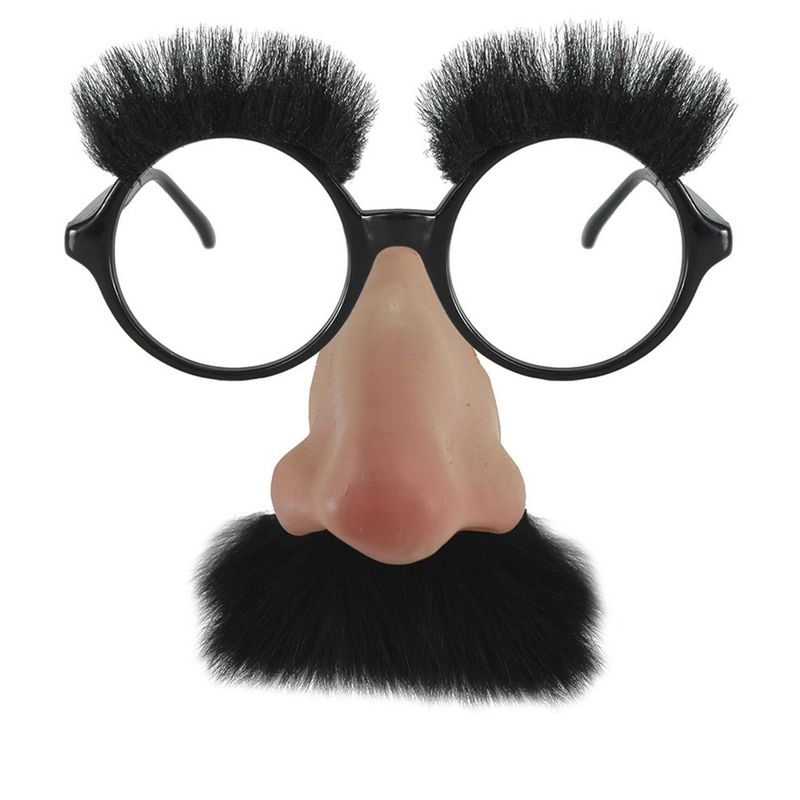 HalloweenCostumes.com    Groucho Marx Nose Glasses with Mustache Costume Accessory, Black, 1 of 5