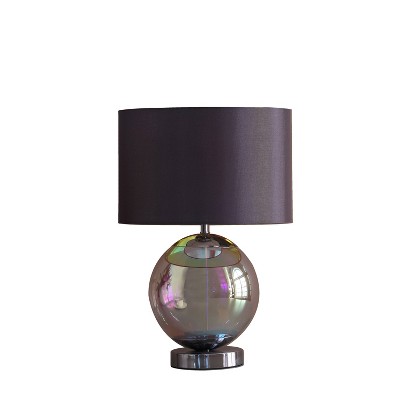 18.75" Traditional Iridescent Glass Table Lamp Gray - Ore International