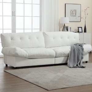 [VIDEO provided][New] Cloud Style Sofa, Teddy Velvet Fabric, Comfy Padded Cloud Couch for Living Room, Apartment - 1 of 1