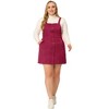 Agnes Orinda Women Plus Size Casual Overall Dress Strap Button Front Suspender Skirt - 3 of 4