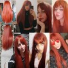 Jessie's Wig 26 Inch Straight Bangs Wig Synthetic Wig Ginger Color 1 Pc/Pack - 2 of 4