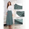 Women's Chiffon High Waist Pleated Maxi Skirt - Flowy A-Line Flared Long Skirt Sage Green - 4 of 4