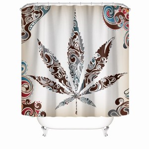 Retro Leaves Shower Curtains for Bathroom Waterproof Fabric Bath Curtain Durable Soft Stylish Bathroom Decor 72x72 Inch - 1 of 1