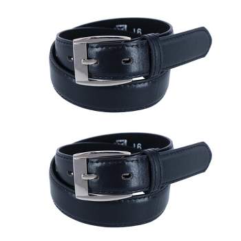 CTM Kids Smooth Leather Dress Belt (Pack of 2)