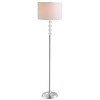 59.5" Crystal/Metal Aubrey Floor Lamp Clear with Linen Shade - JONATHAN Y: Chrome Finish, LED Lighting - 2 of 4