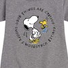 - Peanuts - Good Things Are Coming Circle Graphic Short Sleeve Fleece Dress - 2 of 4