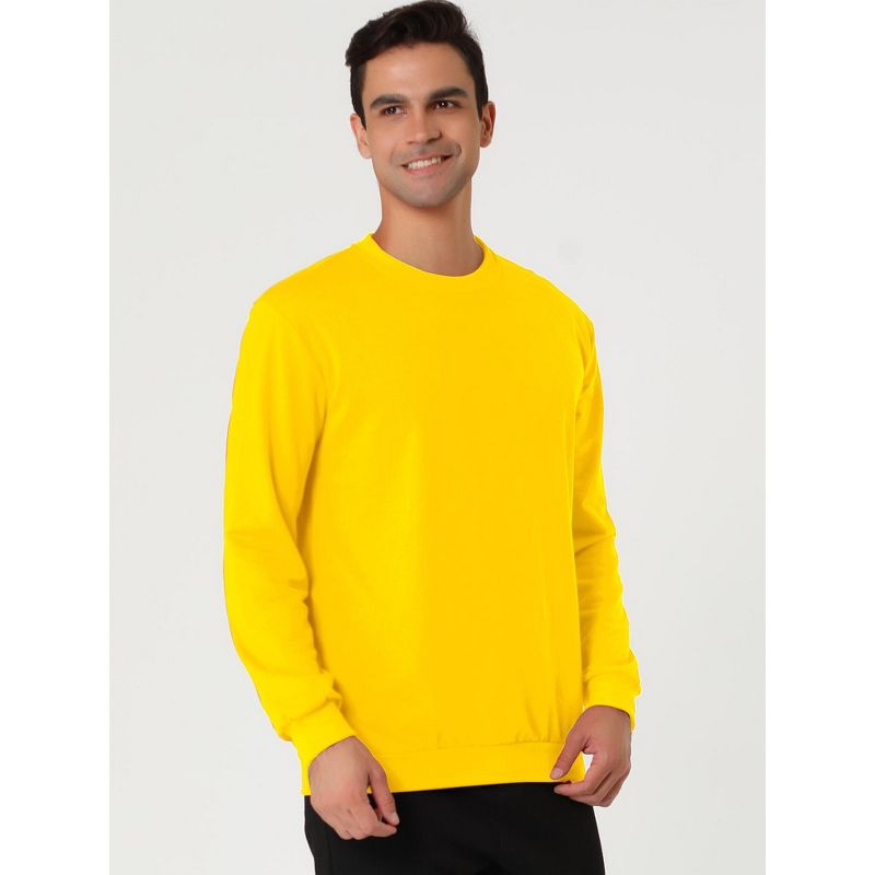 Lars Amadeus Men's Regular Fit Long Sleeve Round Neck Pullover Sweatshirt, 3 of 7