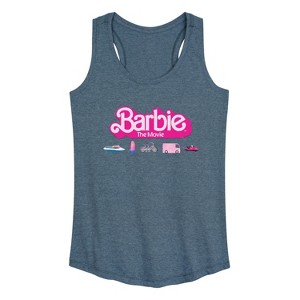 Women's - Barbie - Barbie Transportaion Vehicles Graphic Racerback Tank - 1 of 4