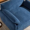 Oversized Chenille Upholstered Sofa Chair with Deep Seat and 2 Throw Pillows, Modern Accent Furniture for Living Room or Lounge–The Pop Home - 2 of 4