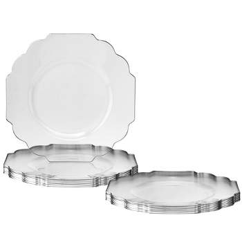 Silver Spoons Elegant Disposable Plastic Plates For Party, Heavy Duty Clear Disposable  Plate Set, (10 Pc) - Baroque : Target